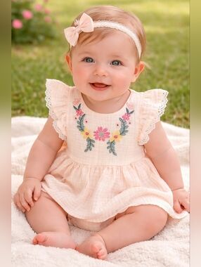 Jessica Simpson Baby Summer Dress Outfit Set 3-6 months